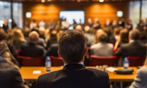 Corporate seminar setup at Grand Mantram Resort, a luxury corporate events venue in Gurgaon