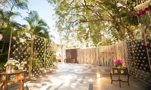 Haldi ceremony entry décor at Grand Mantram Resort in Gurgaon with vibrant floral and traditional decorations