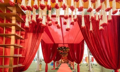 Wedding ceremony entry gate decor at Grand Mantram Resort, a luxury wedding resort in Gurgaon