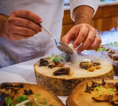 Elegant food presentation and luxury dining experience at Grand Mantram Resort in Gurgaon